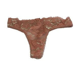 3/$15 Victoria’s Secret body by Victoria rust orange floral lace thong size XS